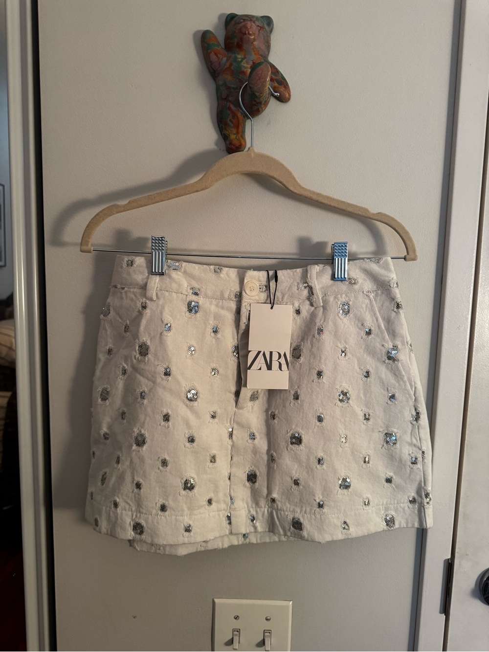 Zara Cream Embellished Skort NWT - Picture 9 of 9
